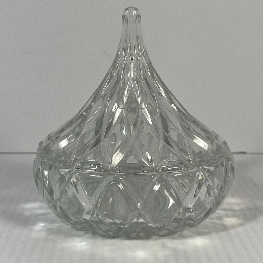 Famous Hersheys Kiss Crystal Candy Dish Clear